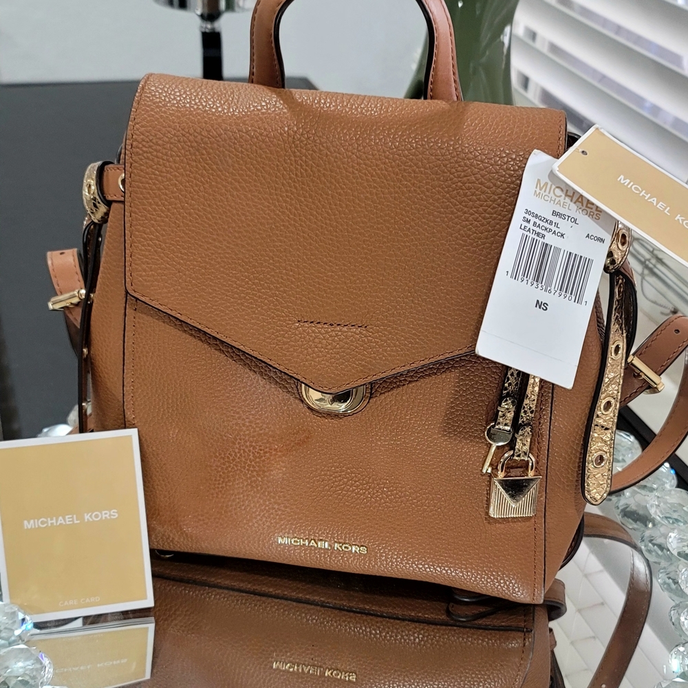 Michael Kors Tan Leather Backpack